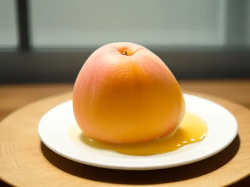 Pfirsiche, die mit Butter aromatisiert wurden