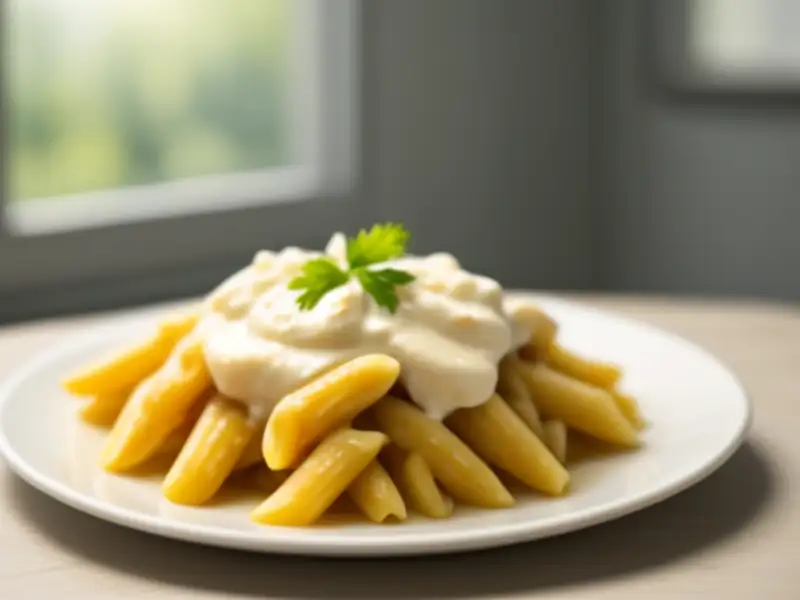 Pasta met kip en roomsaus