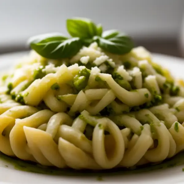 Pasta met pesto, groenten en gehakt
