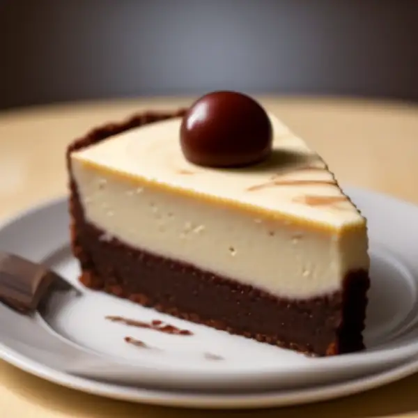 Pastel de queso con vetas de chocolate negro