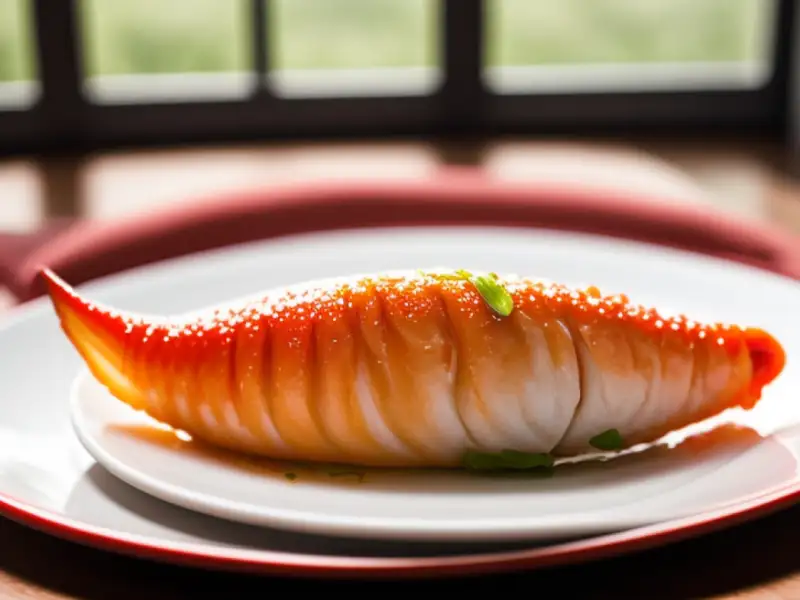 Peixe na frigideira com maçã e pimentão como entrada