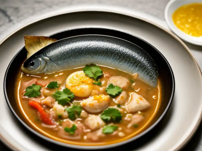 Gutum macher jhol, peixinhos com tamarindo e mostarda