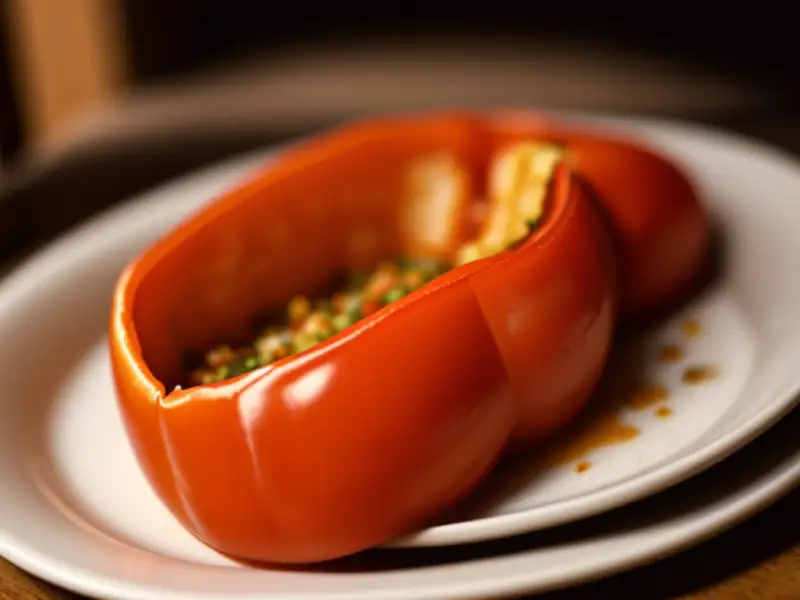 Peperoni arrostiti con vinaigrette al cumino
