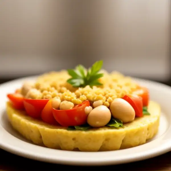 Pequeños pasteles de pimiento y garbanzos