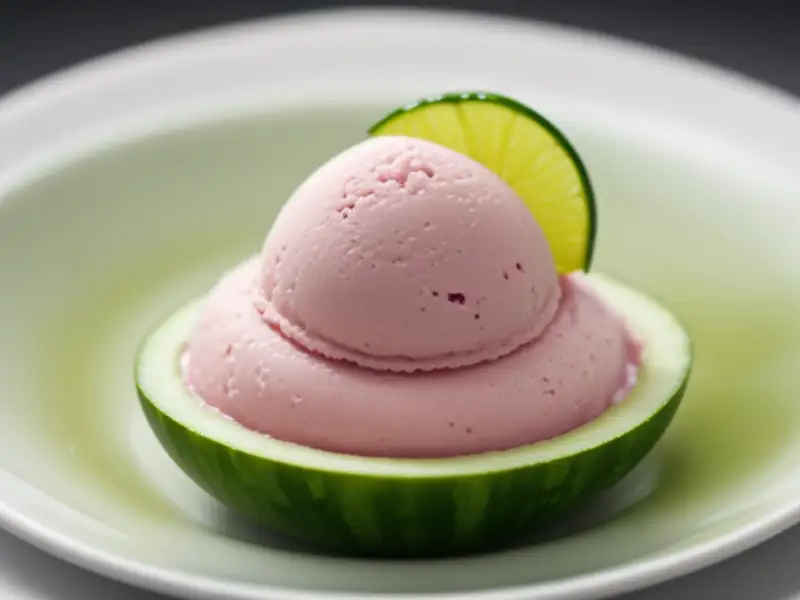 Picolés de melão verde e pepino