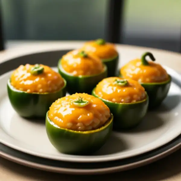 Piments farcis en bajji, croustillants