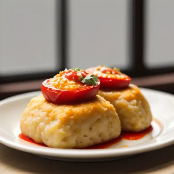 Pimientos rellenos de bacalao o merlu