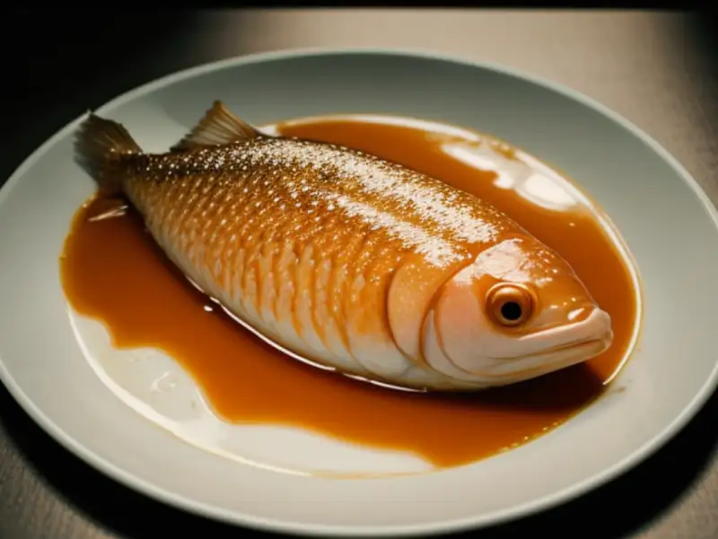 Peixe cozido com bambangan (pinasakan)