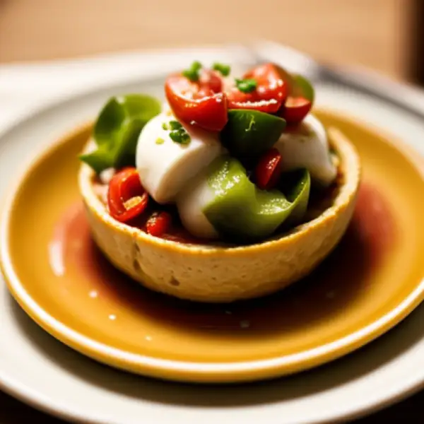 Pintxo d'artichaut au lard, tomate et piquillos