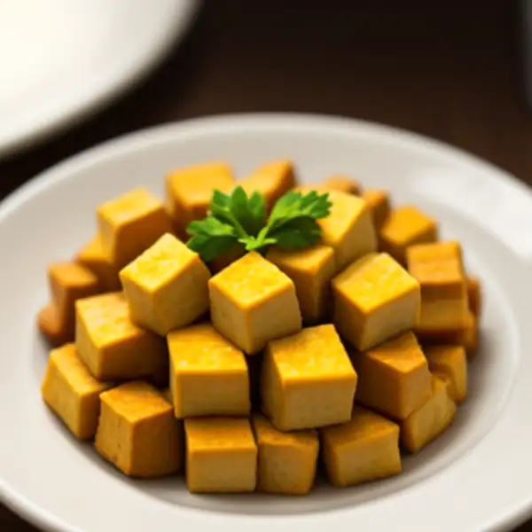 豆腐、红薯和罗勒的搭配