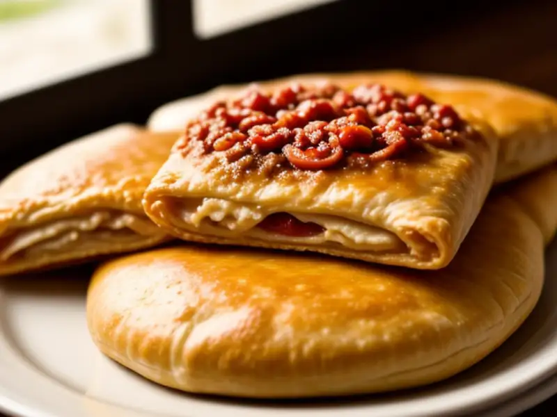 Pizza con mele e carne macinata