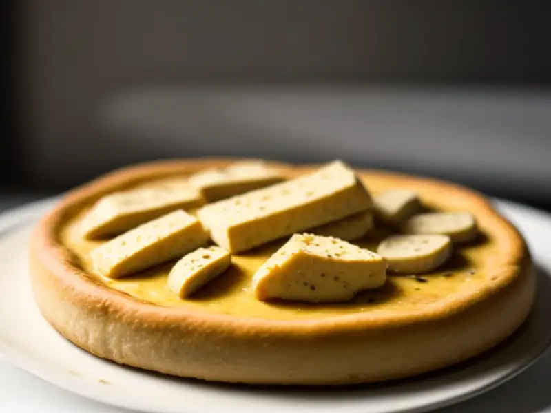 Pizza mit Tofu und Pilzen