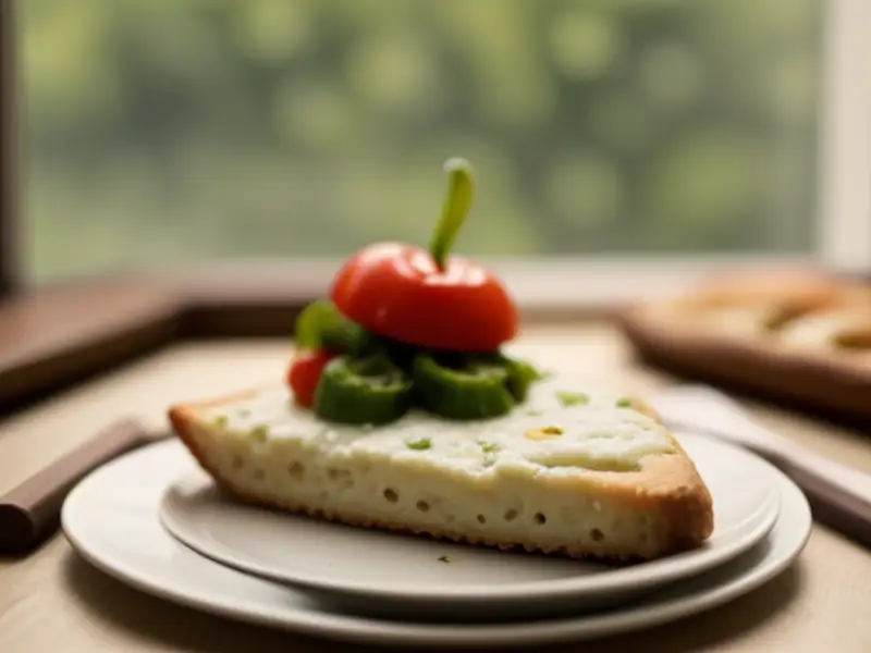 Pizza con pimiento y pesto