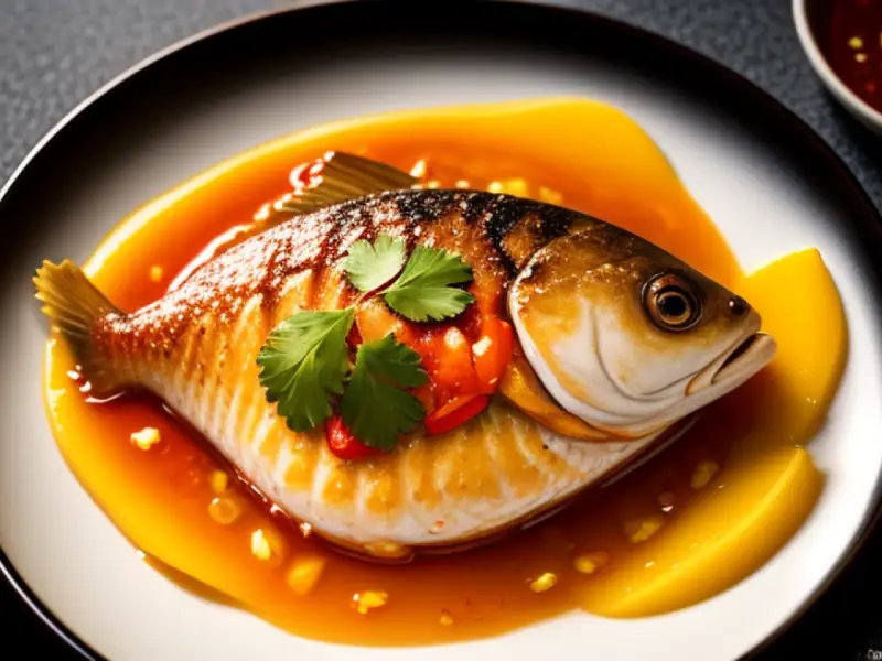 Pla rad prik, peixe frito com molho apimentado