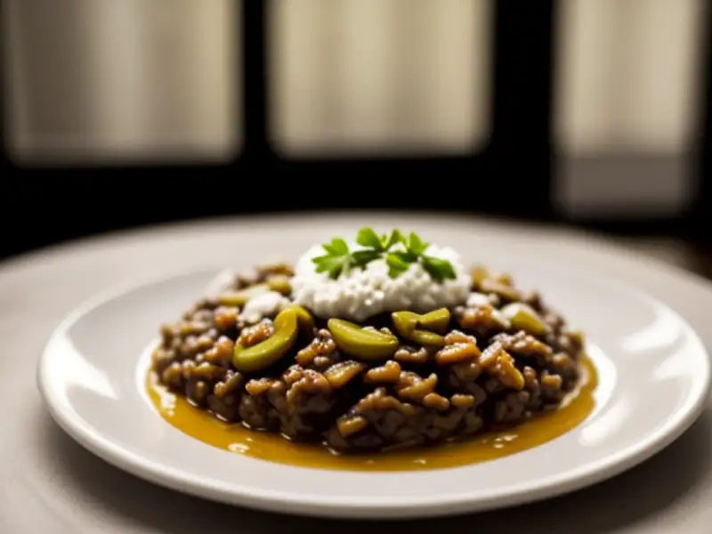 Plov com almôndegas de cordeiro e ameixas secas
