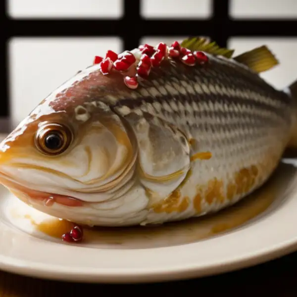 Poisson frit à l'oignon et à la grenade