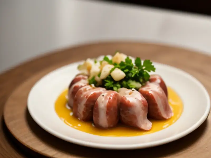 Polish white sauce with smoked sausage