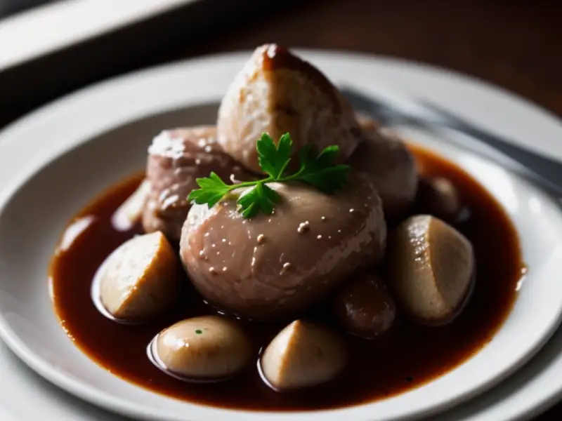 Pollo maritato al vino, lasciato marinare per una notte.