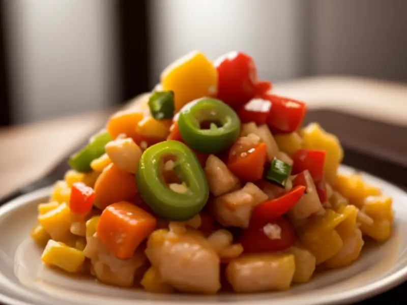 Pollo speziato con verdure