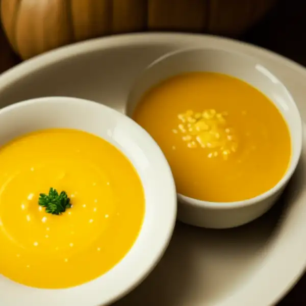 Pompoensoep met look en bouillon