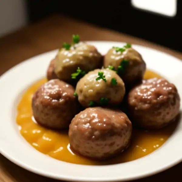 Pork and liver meatballs with turnip
