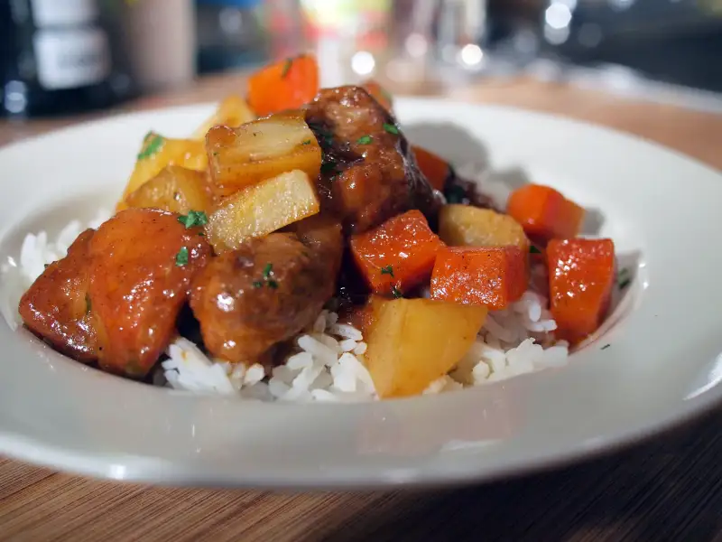 Herb-infused pork stew