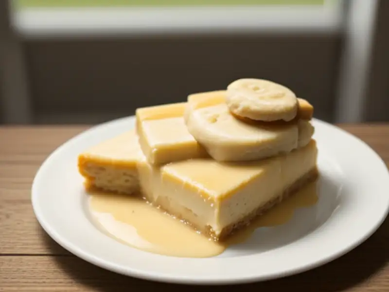 Postre: plátano, caramelo de leche y galletas.
