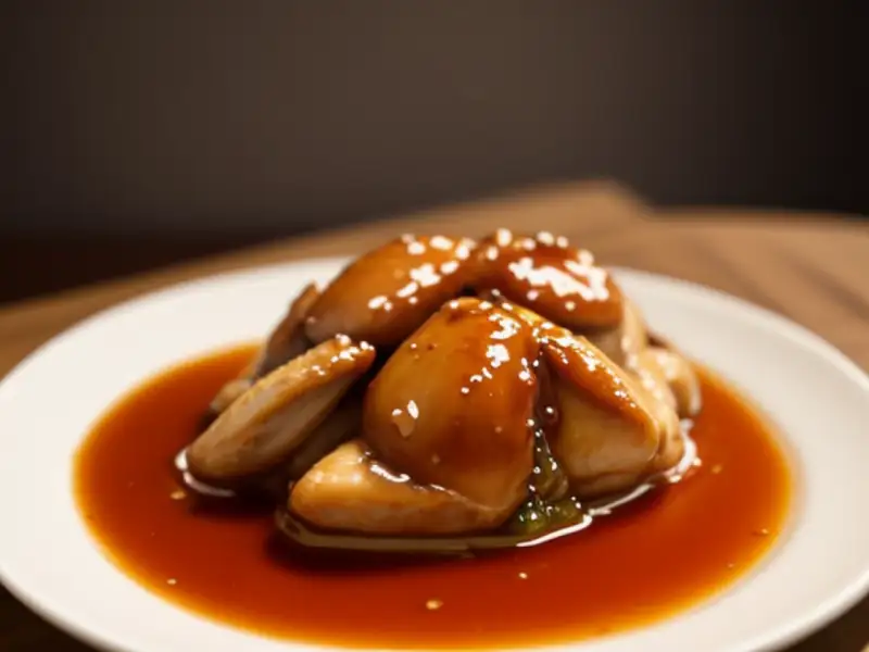 Frango teriyaki na frigideira
