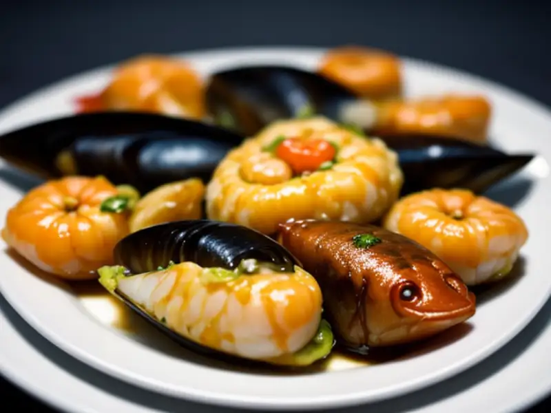 Preparato con frutti di mare, nello stile di Potrie