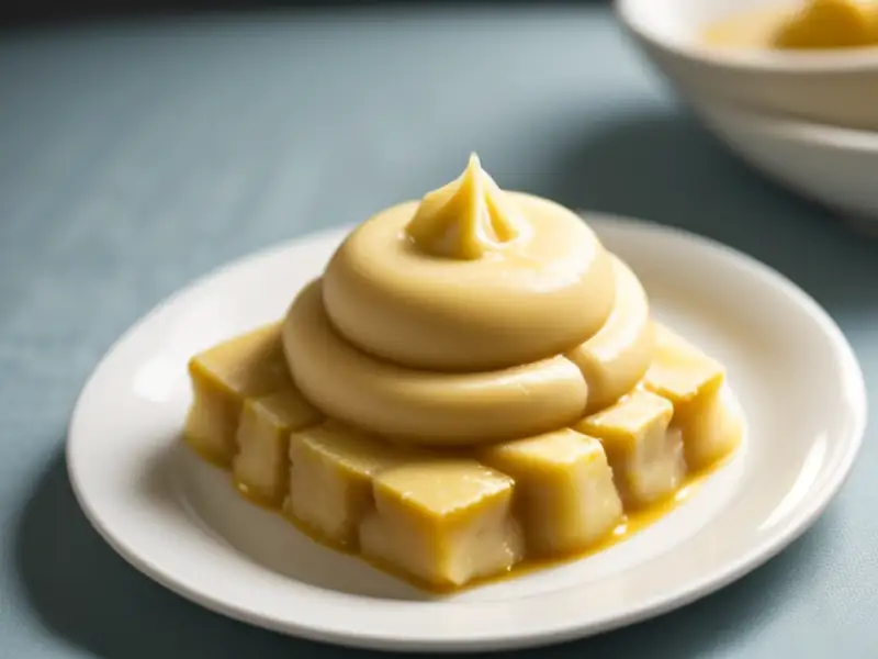 Pudim de banana com leite de coco