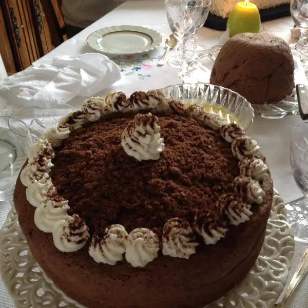 Chocoladecake met amandel en hazelnoot
