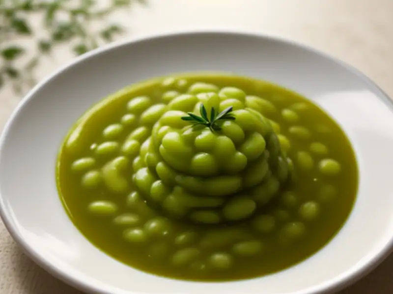Purê de favas com tomilho e azeite