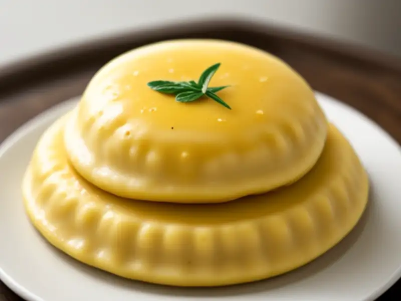 Ravioli com abóbora, manteiga com sálvia