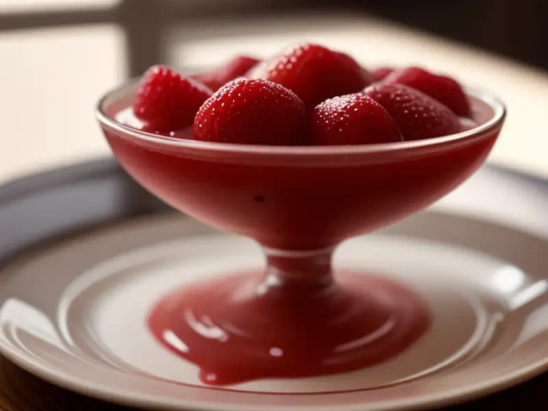 Red fruit compote with champagne