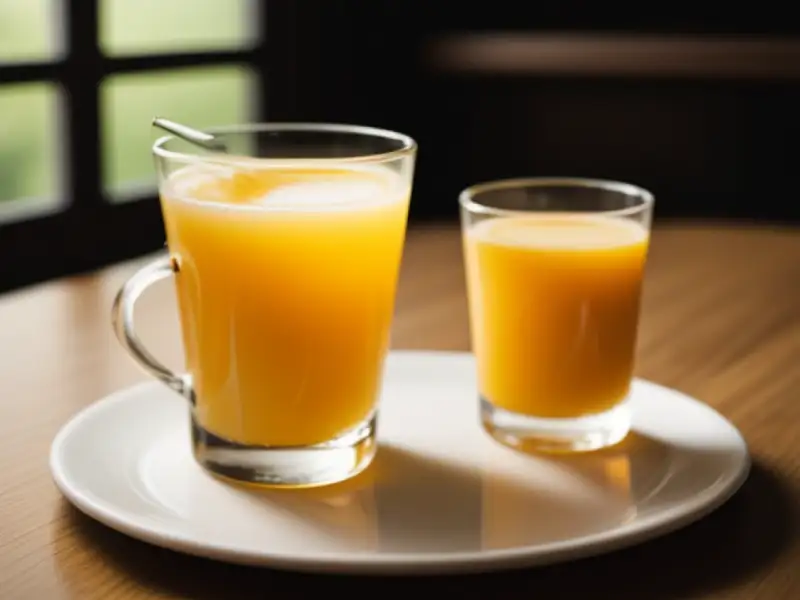 Refrigerante de laranja caseiro, três xaropes