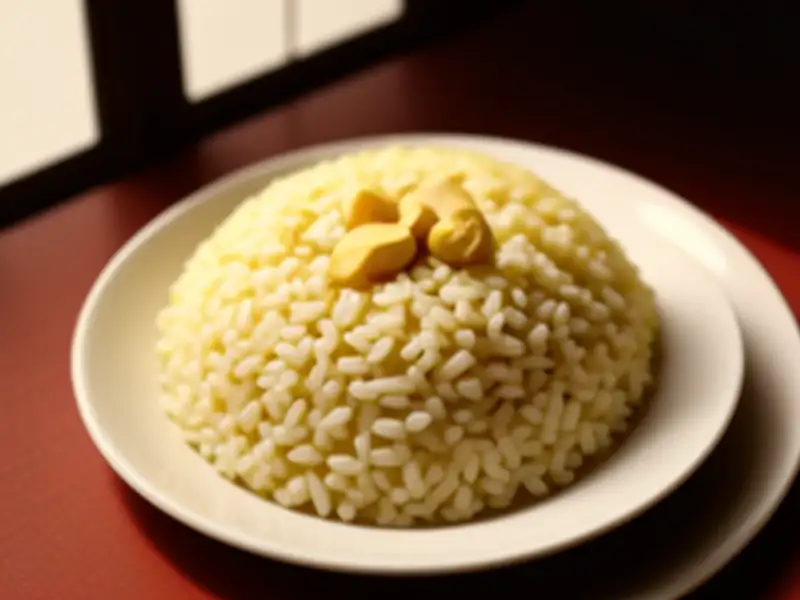 Reis mit Cashewnüssen, Apfel und Sellerie