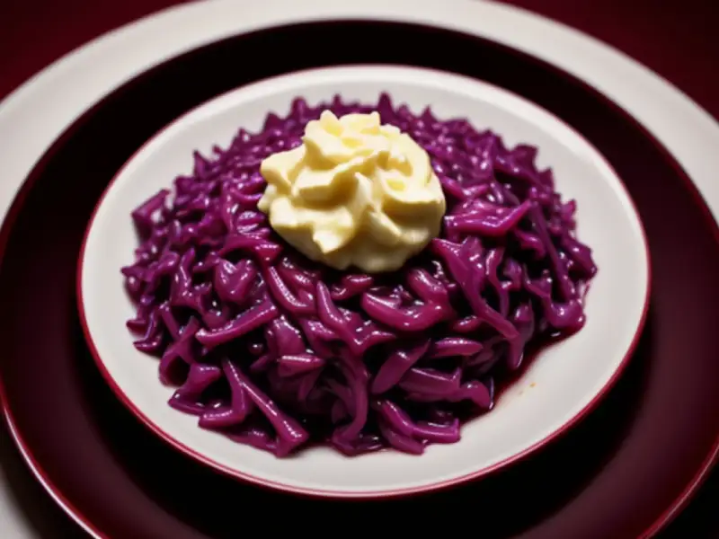 Repolho roxo braseado no vinho tinto