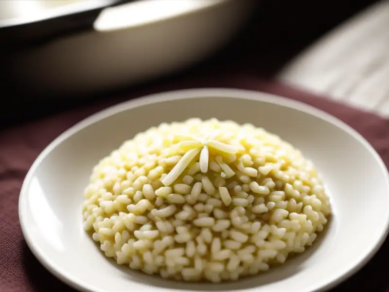 Risotto alla milanese, con salsiccia e vino rosso