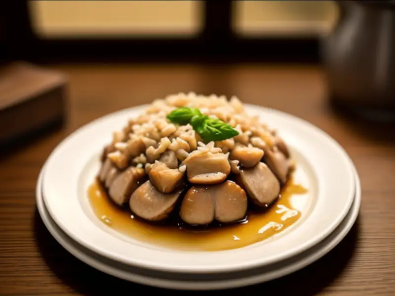 Riz au poulet et aux champignons de shiitake