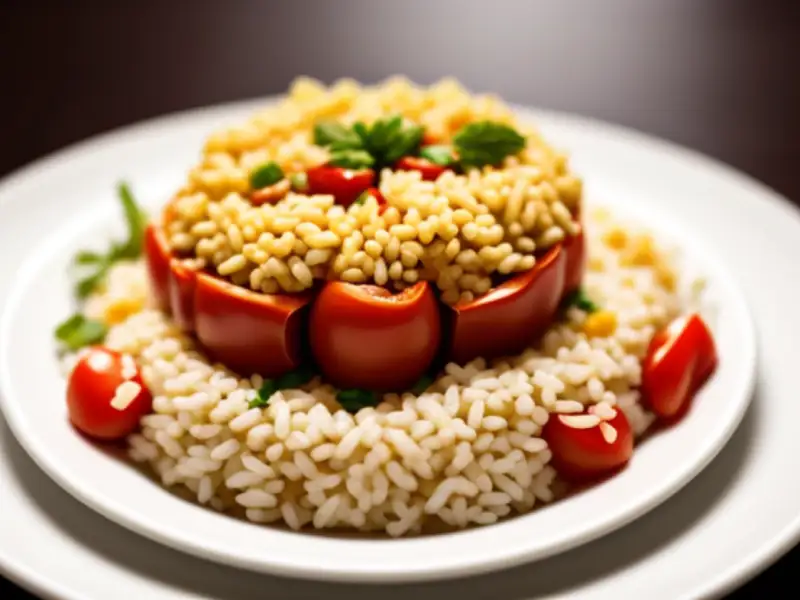 Riz au poulet, poivrons et tomates