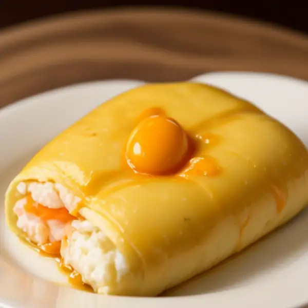 Rolada z omletu z krewetkami