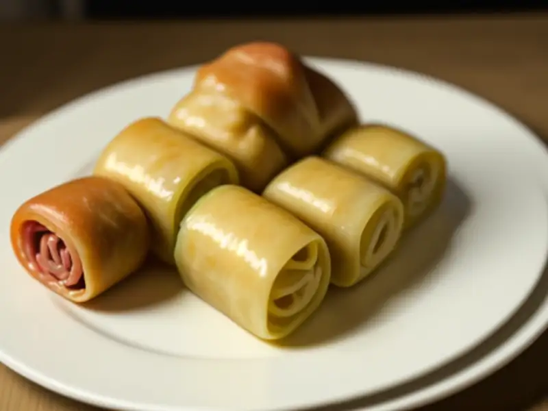 Rollos de primavera rellenos de embutidos