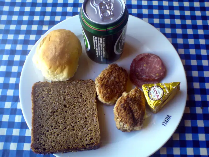 Pão de centeio, um tipo de pão danês feito com fermento natural.