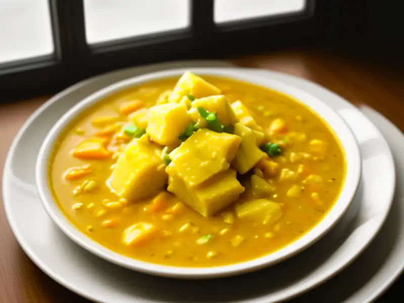 Zupa z ryb z curry, ziemniakami i szczypiorkiem