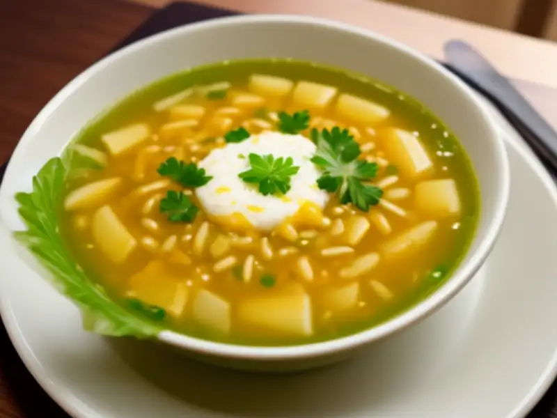 Sıhhat çorbası, sopa turca de batata, alface e aletria