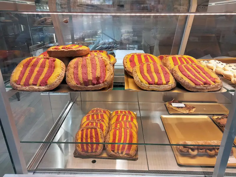 Bread from Saint-Georges, with sobrassada and cheese