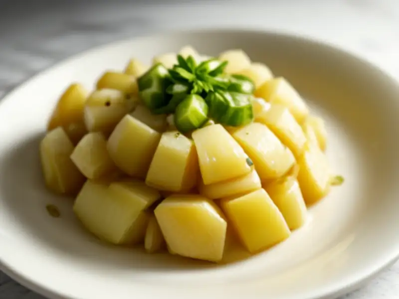 Salada de batata à italiana com azeitonas e salsão