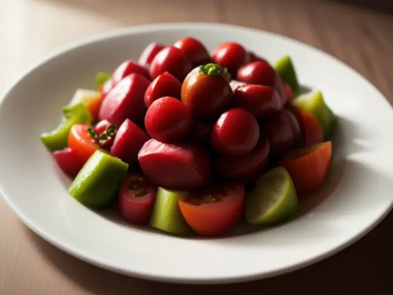 Salada de beterraba e pimentão com limão
