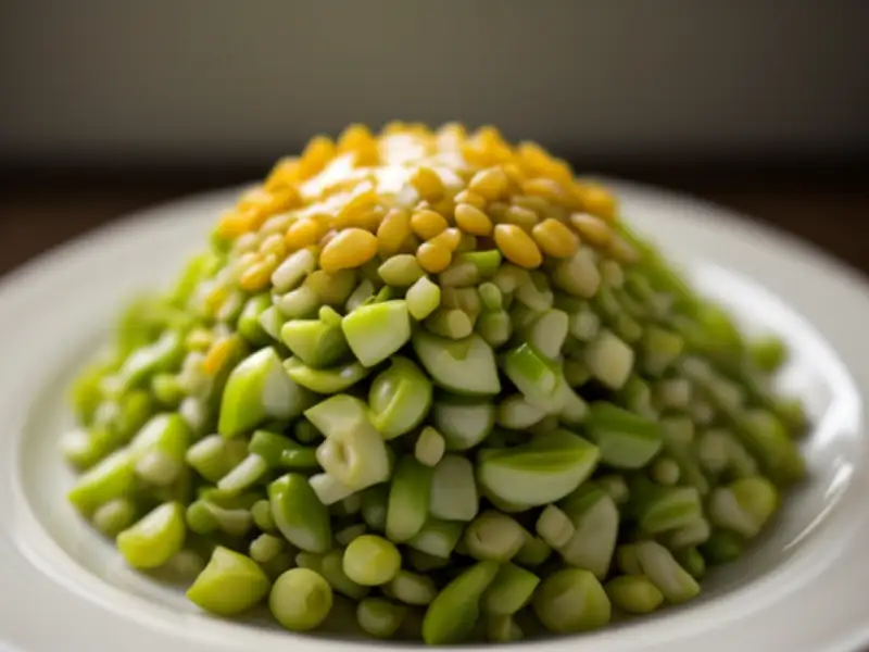Salada de broto de lentilha com vinagrete