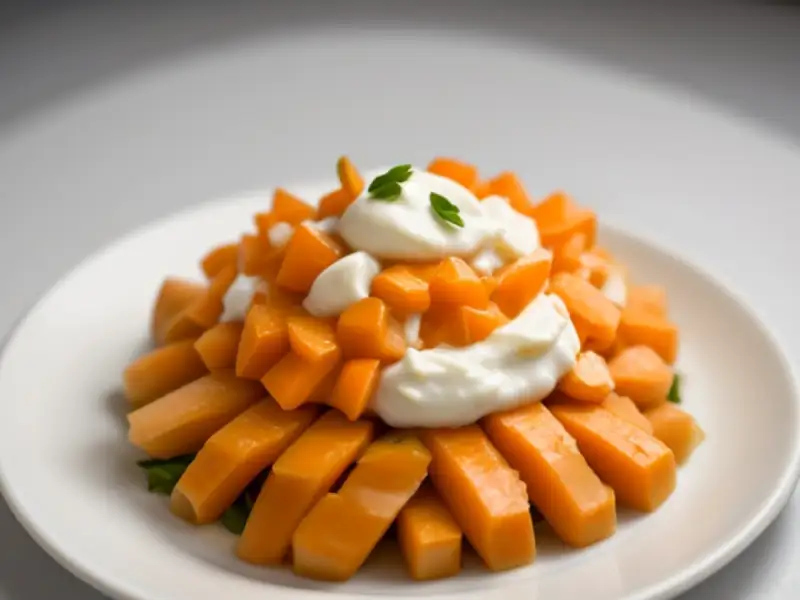 Salada de cenoura com iogurte, passas e nozes